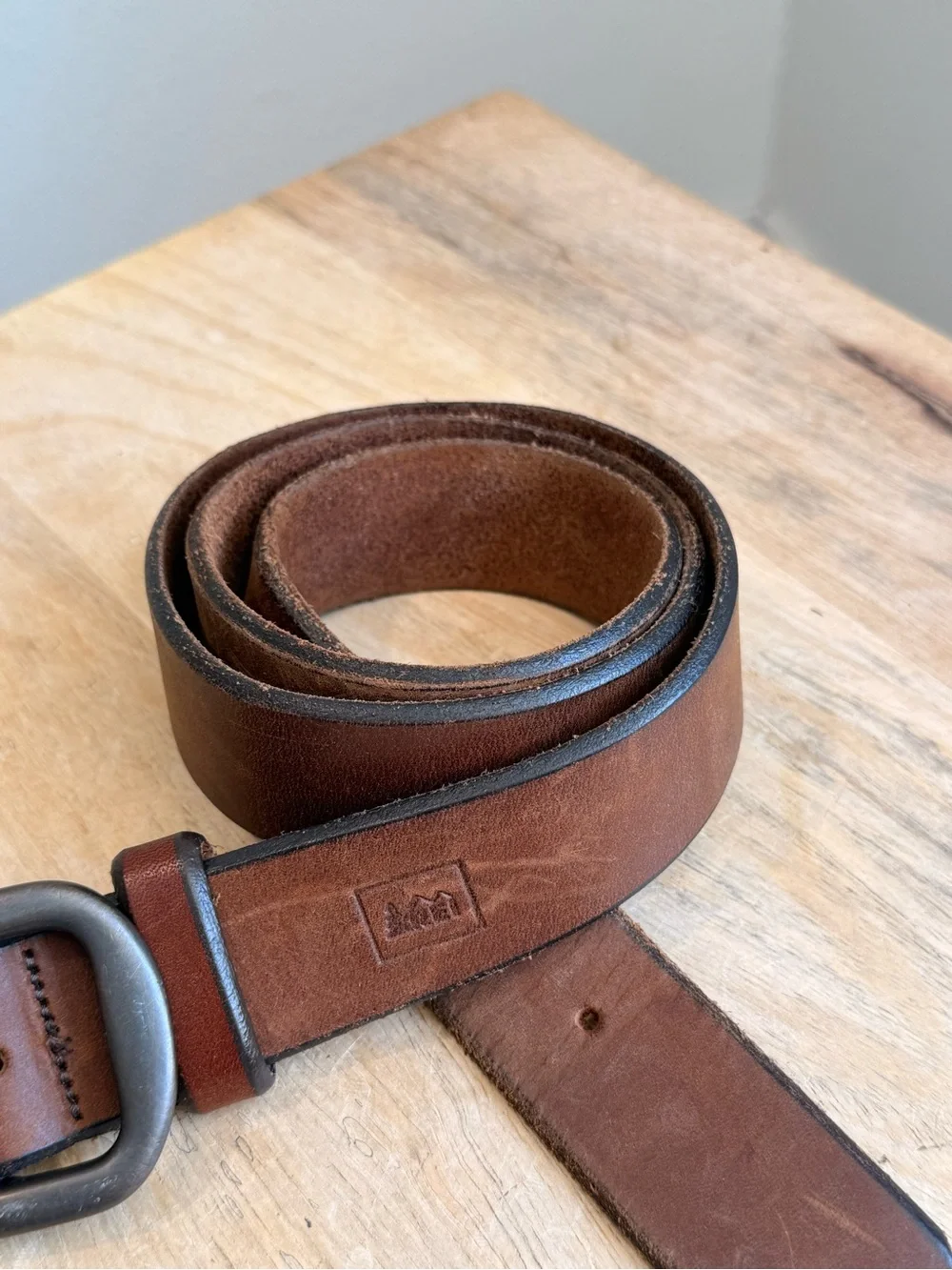 REi brown leather belt 36 waist